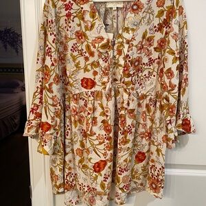 Cynthia Rowley Floral V-Neck Blouse